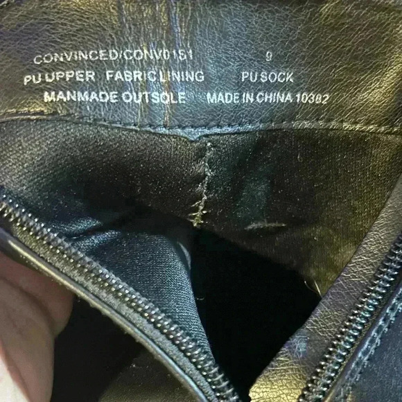 Steve Madden Black Chunky Ankle Zip Motorcycle Boots, Size 9 - Picture 2 of 8